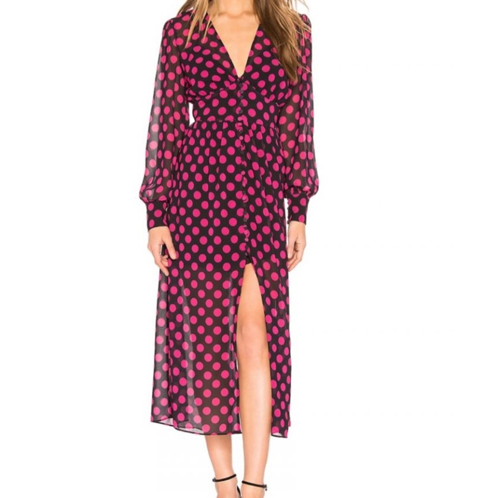 L’Academie Polka Dot Midi Skirt